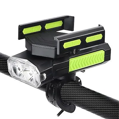 2400mAh green black Outdoor cycling bike front light with emergency light, with power bank, mobile phone holder,Waterproof,rechargeable AZ22533