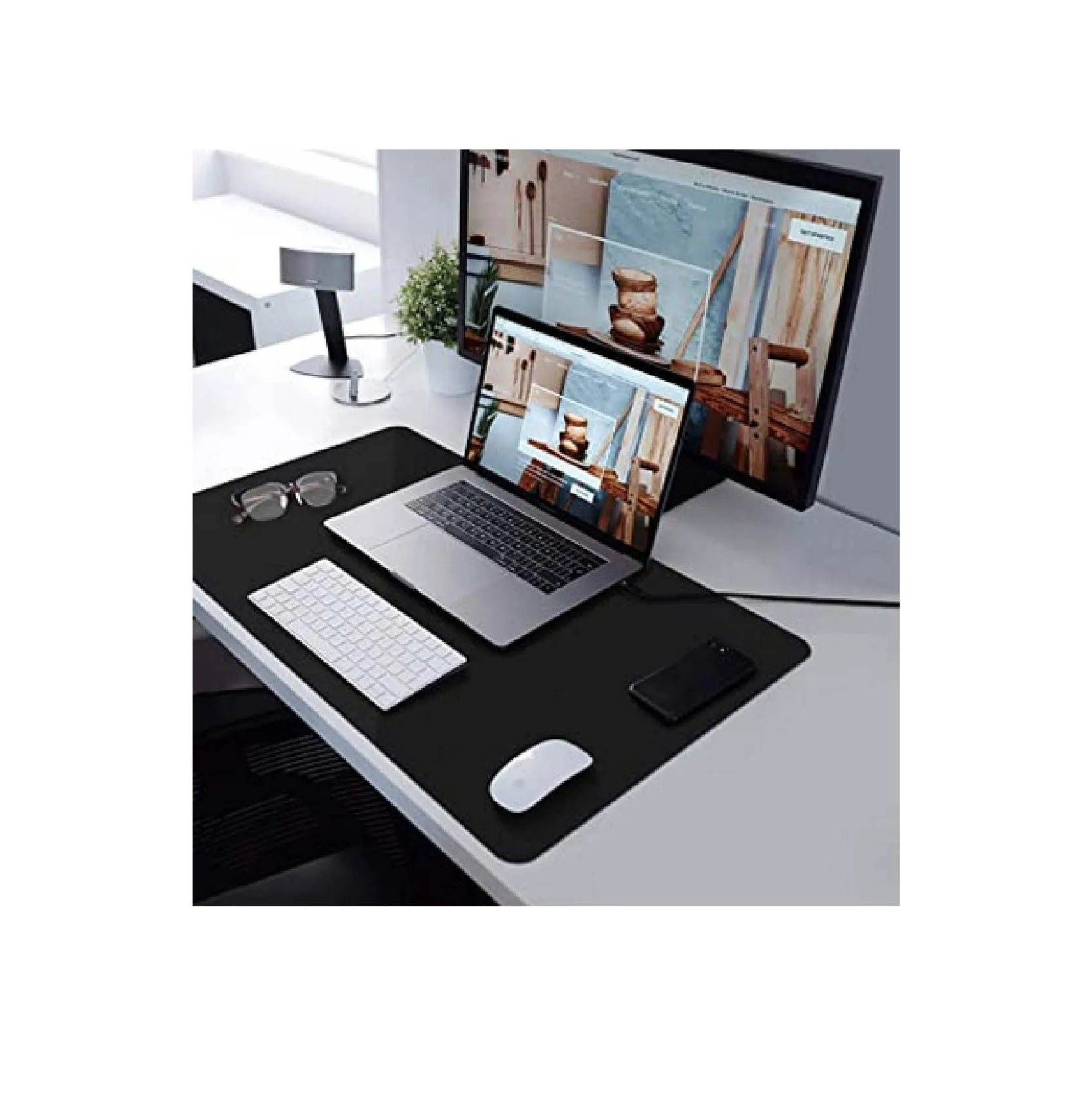 31 in. x 12 in. Large Solid Color Mouse Pad(Black)