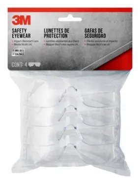 3M™ Indoor Safety Eyewear with Clear Lens, Contractor Pack,
90834-00000B, 4/pack, 10 packs/case