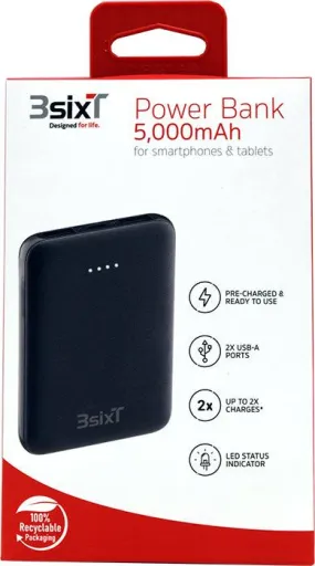 3sixT Power Bank 5,000 mAH (Small Size)