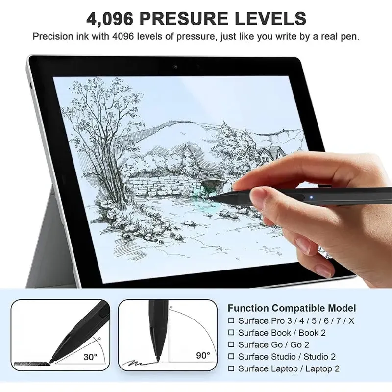 4096 Pressure Stylus Pen For Surface Pro 5 6 7 Go Book Laptop