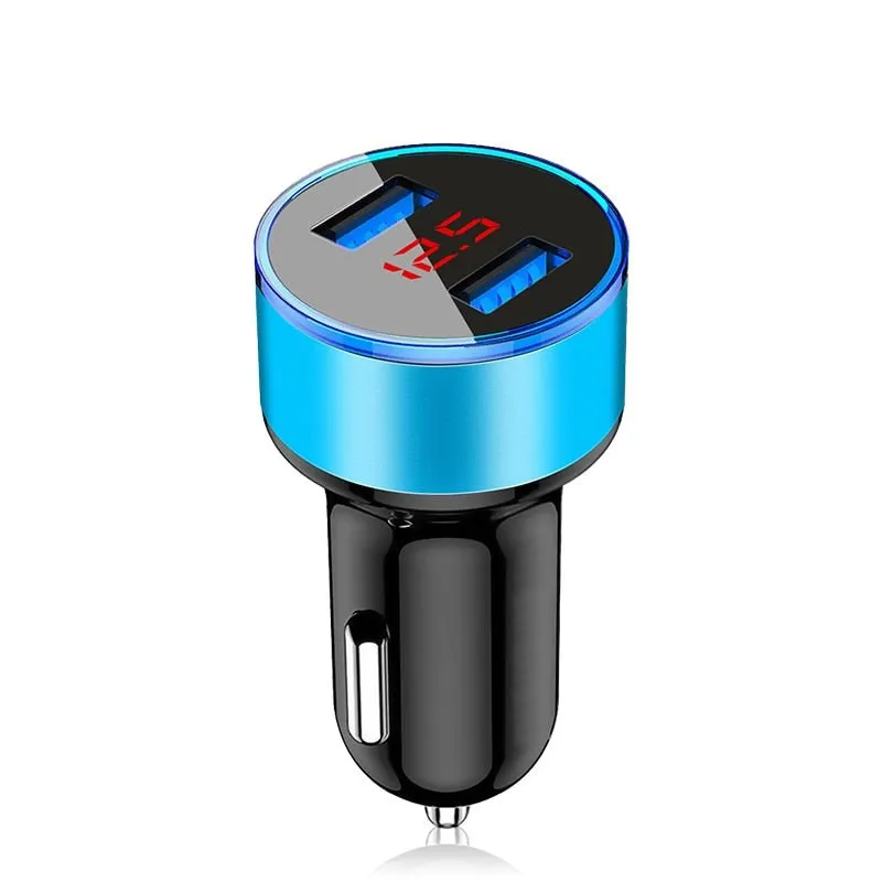 4.8A LED Display USB Phone Charger Car-Charger for Xiaomi Samsung For iPhone 12 11 Pro 7 8 Plus Mobile Phone Adapter Car Charger