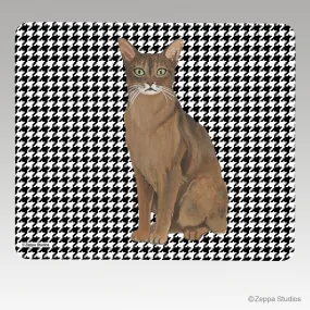 Abyssinian Cat Houndstooth Mouse Pad