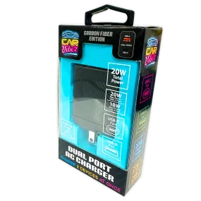 AC Wall Charger Dual USB / USB-C Ports 20 Watts - 3 Pieces Per Pack 24573