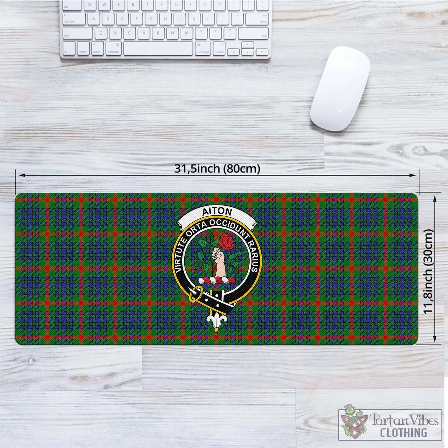 Aiton Tartan Mouse Pad with Family Crest