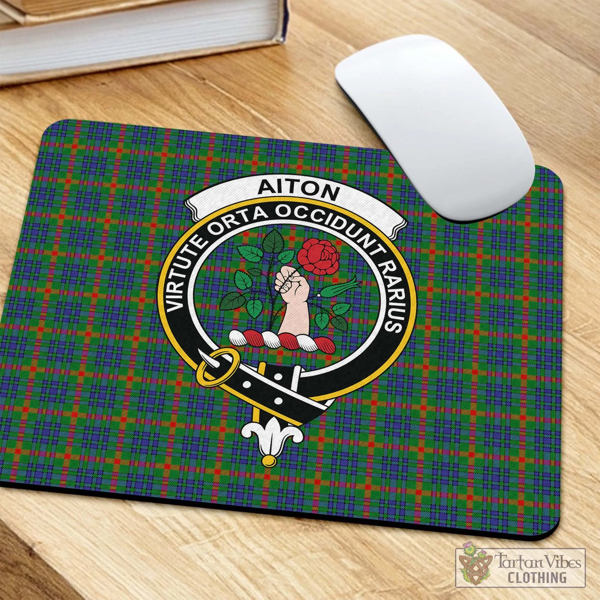 Aiton Tartan Mouse Pad with Family Crest