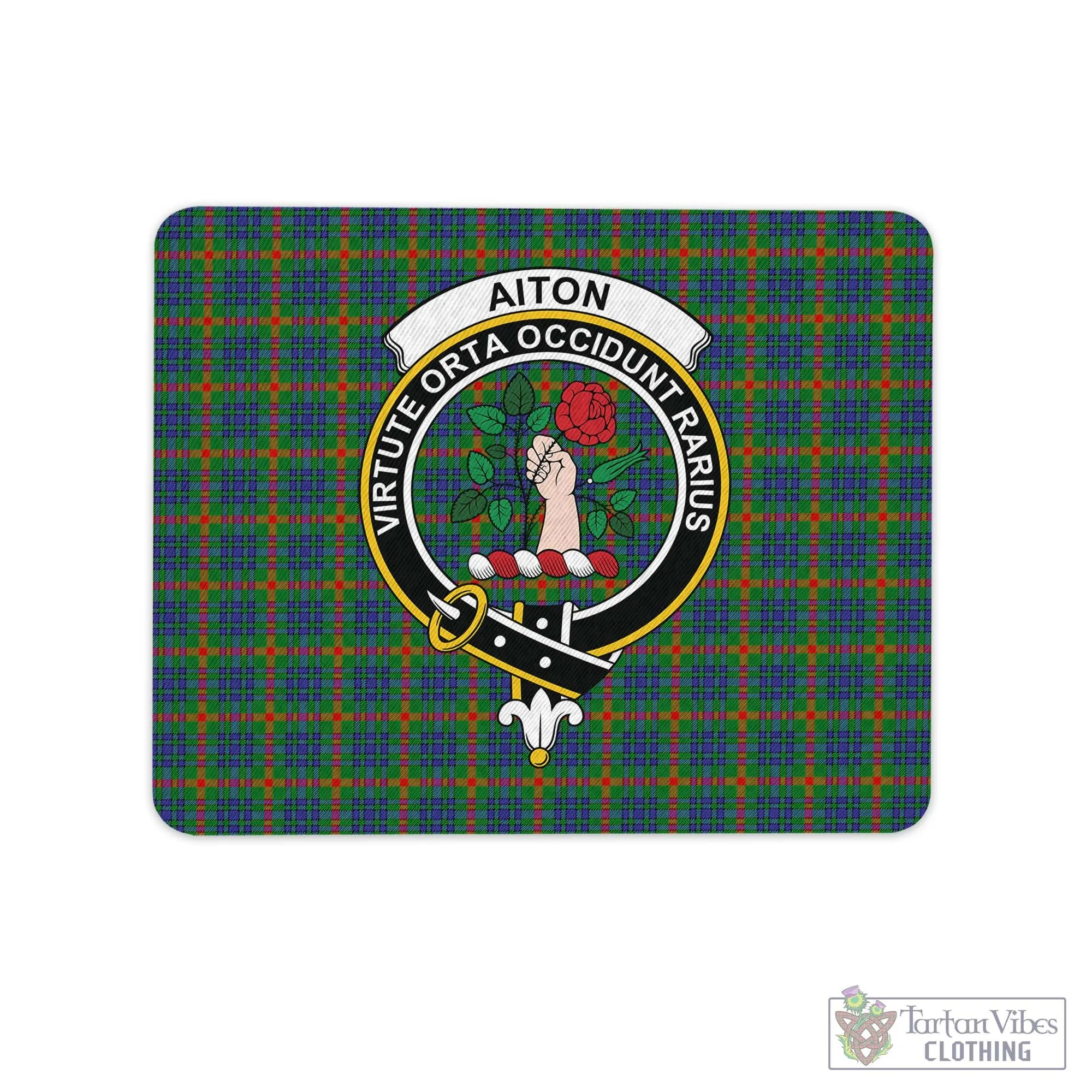 Aiton Tartan Mouse Pad with Family Crest