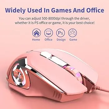 Ajazz AJ120 Pink wired Gaming Mouse RGB