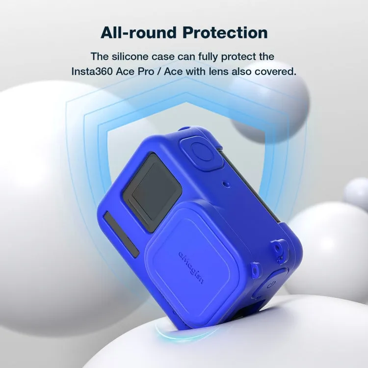 aMagisn Silicone Protection Case Sports Camera Protection Accessories For Insta360 Ace Pro (Blue)