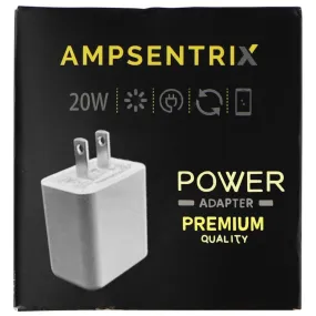 AmpSentrix (20-Watt) USB-C Wall Adapter/Charger - White (AMP-CA2001)