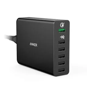 Anker Quick Charge 3.0 60W 6-Port USB Wall Charger (Black or White)