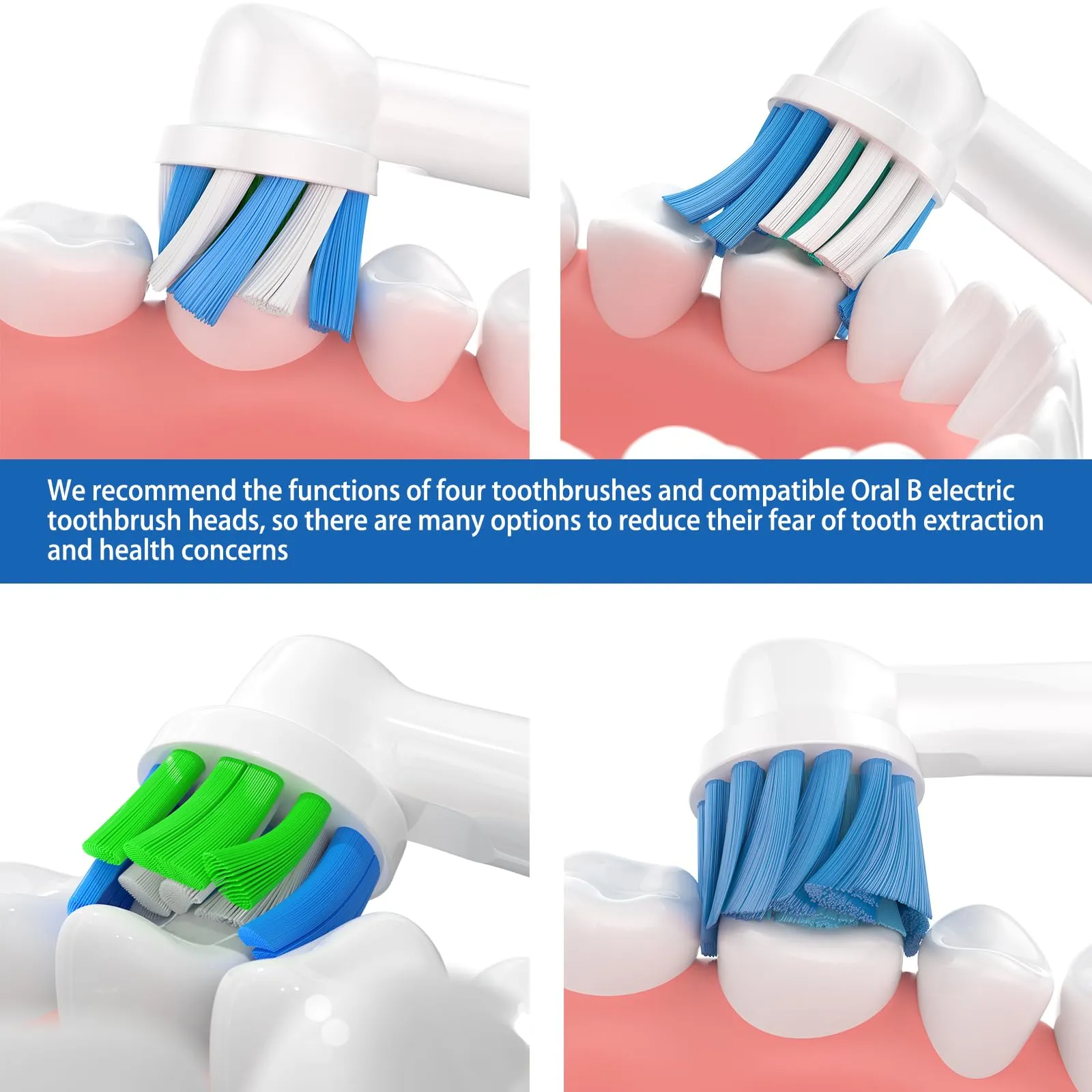 AOBAMA Replacement Toothbrush Heads Compatible with Oral B Braun- Pack of 8 Electric Toothbrush Heads for Oral b-Toothbrush Head Refills for Oral B Pro 1000, 500, 3000, 8000