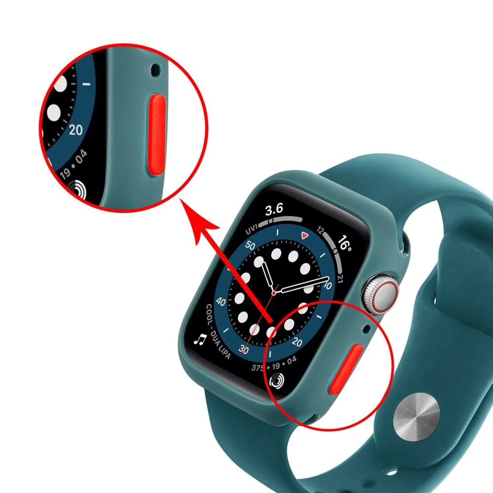 Apple Watch (45mm) candy color button TPU cover - Green / Red