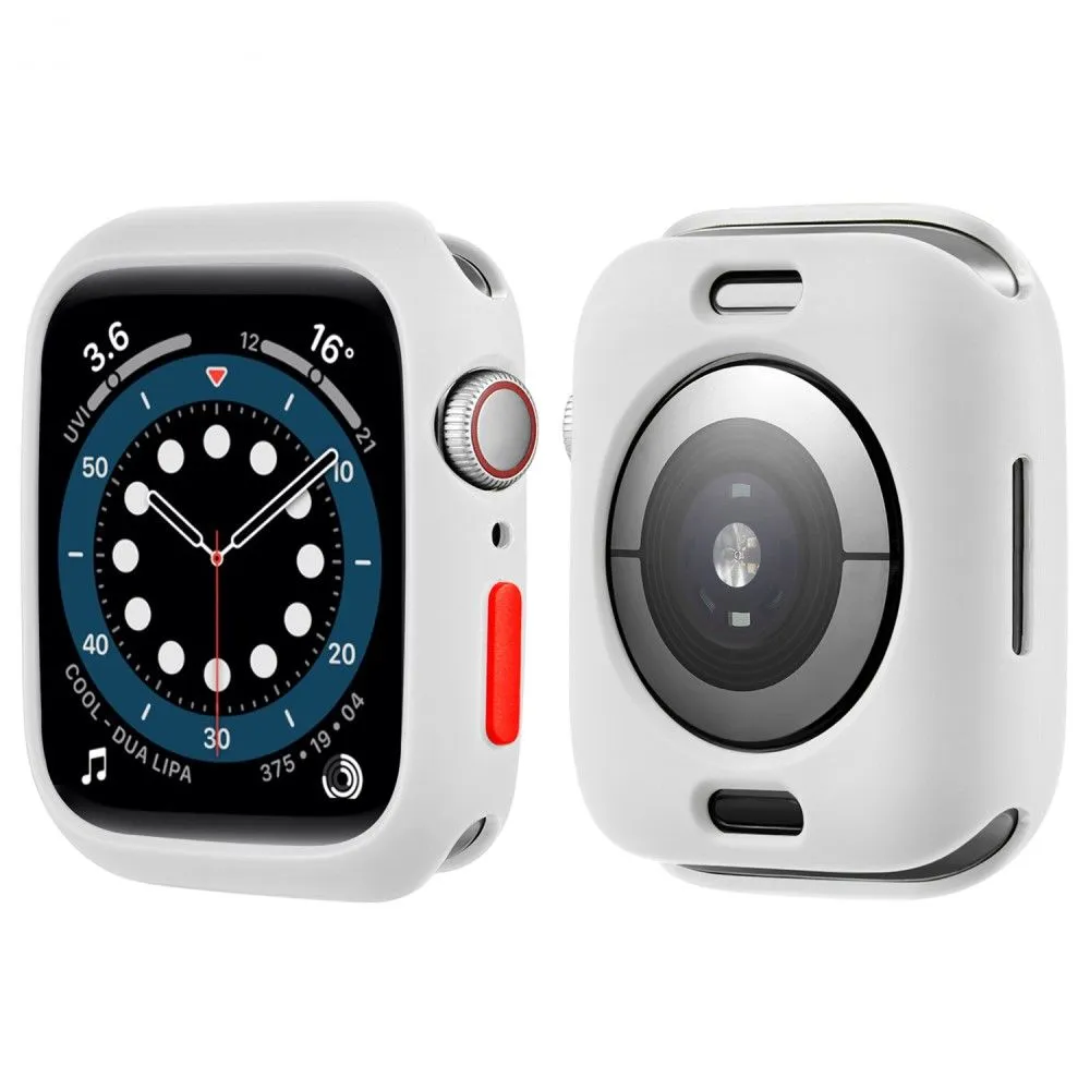 Apple Watch (45mm) candy color button TPU cover - White / Red