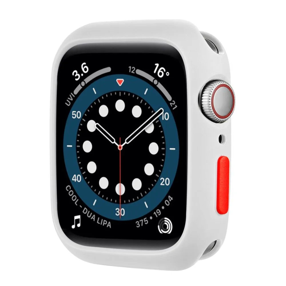 Apple Watch (45mm) candy color button TPU cover - White / Red