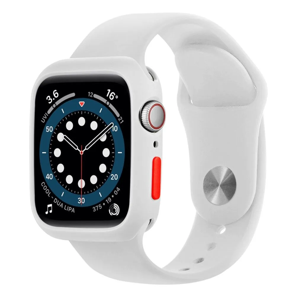 Apple Watch (45mm) candy color button TPU cover - White / Red