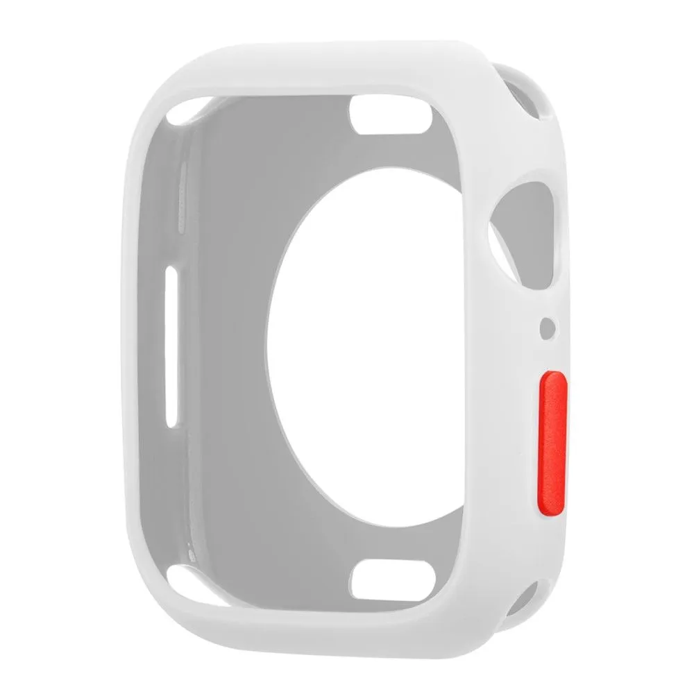 Apple Watch (45mm) candy color button TPU cover - White / Red