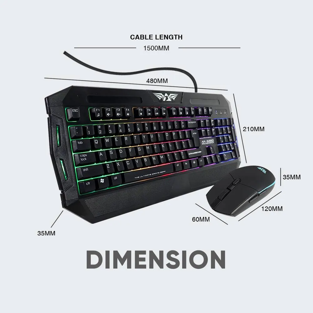 Armaggeddon Wired Combo Gaming Keyboard/ Mouse AK-6880 Kalashnikov