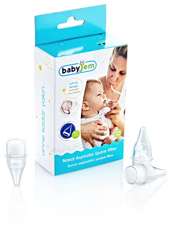 Babyjem 10-Piece Nasal Aspirator Refill for Babies, Newborn, Transparent, 0 Months 