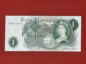 Bank of England £1 Banknote Signed J Page 1970 - 1980 ( Dugg 320 )