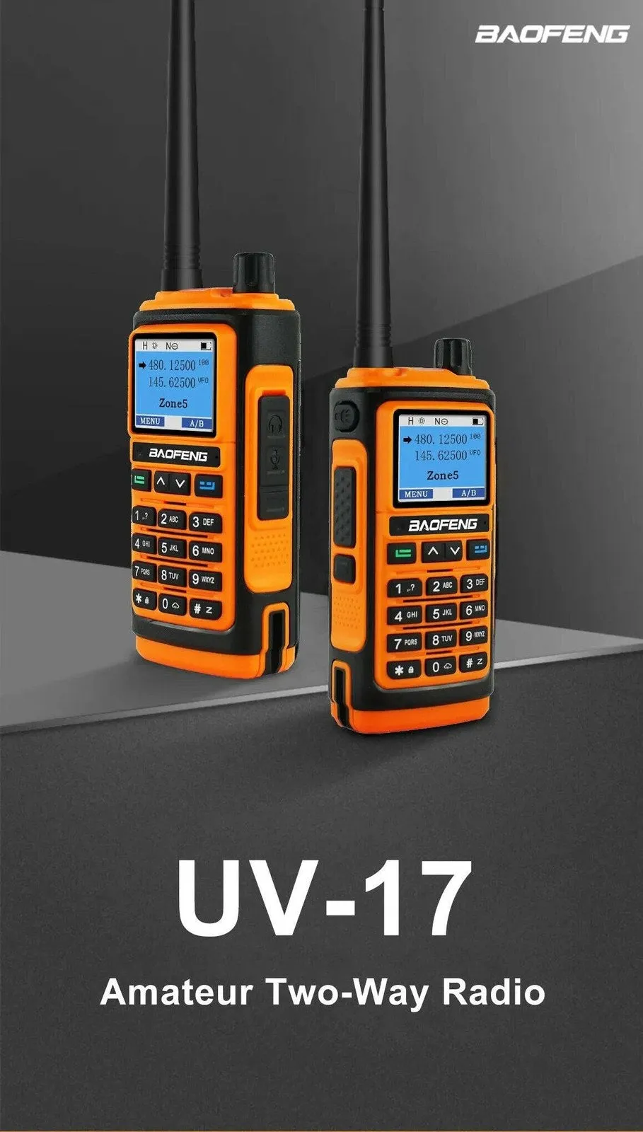 Baofeng UV-17 V2 Walkie Talkie Profesional Dual Band Powerful UHF VHF Long Range CB Ham Radio UV 17 2Way Radios For Hunting