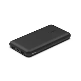 Belkin Power Bank, BoostCharge USB-C Portable Charger 10k w/ 1 USB-C Port and 2 USB-A Ports with USB-A to USB-C Cable for iPhone 16, 16 Plus, 16 Pro, 16 Pro Max, Samsung Galaxy S24, & More - Black