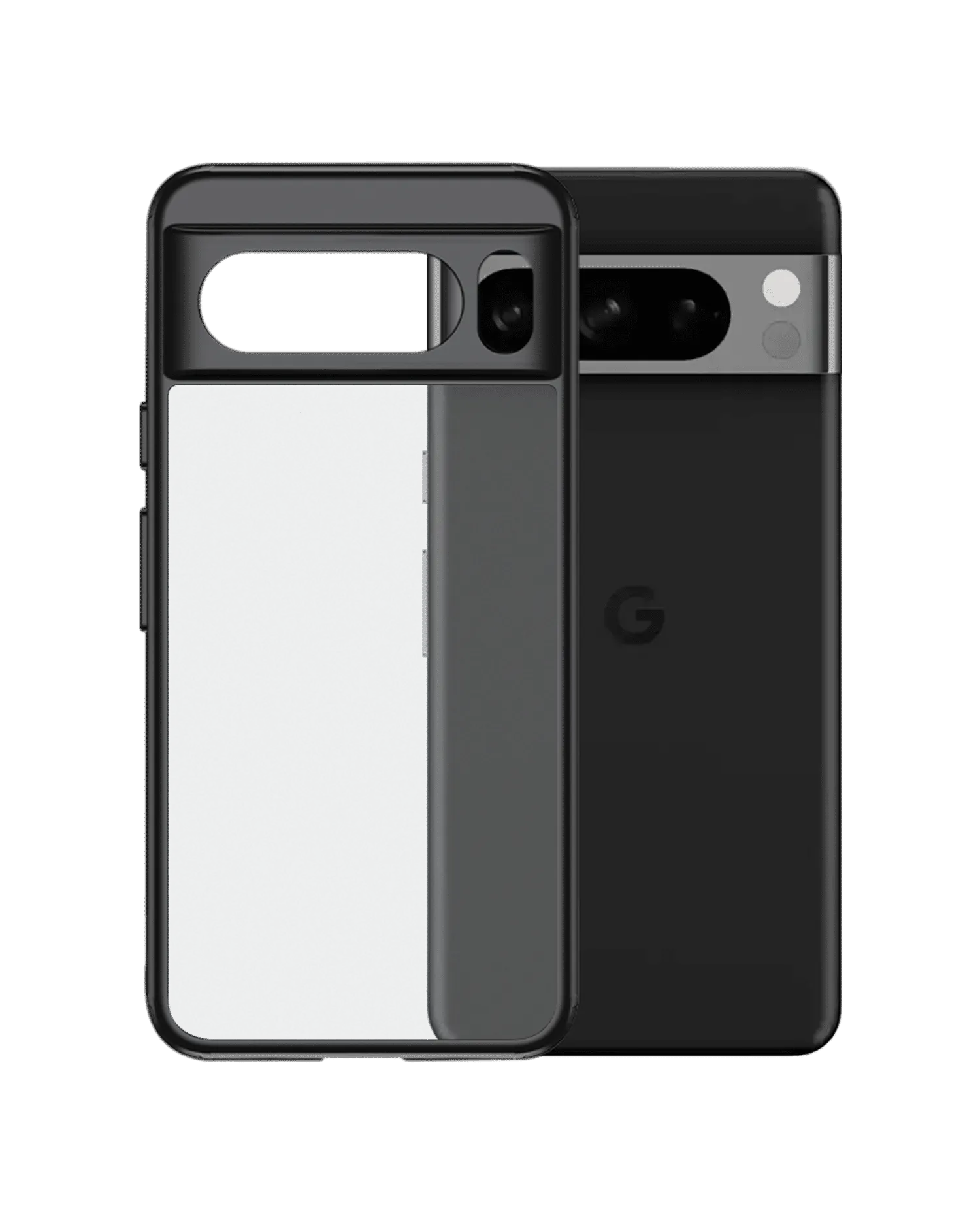 Black Frosted Clear Case Cover For Google Pixel 8 Pro