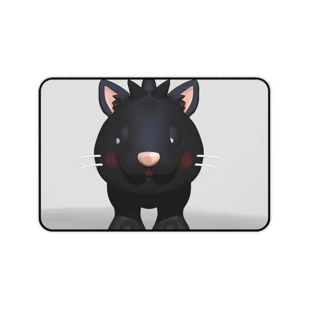 Black Kitty Desk Mat