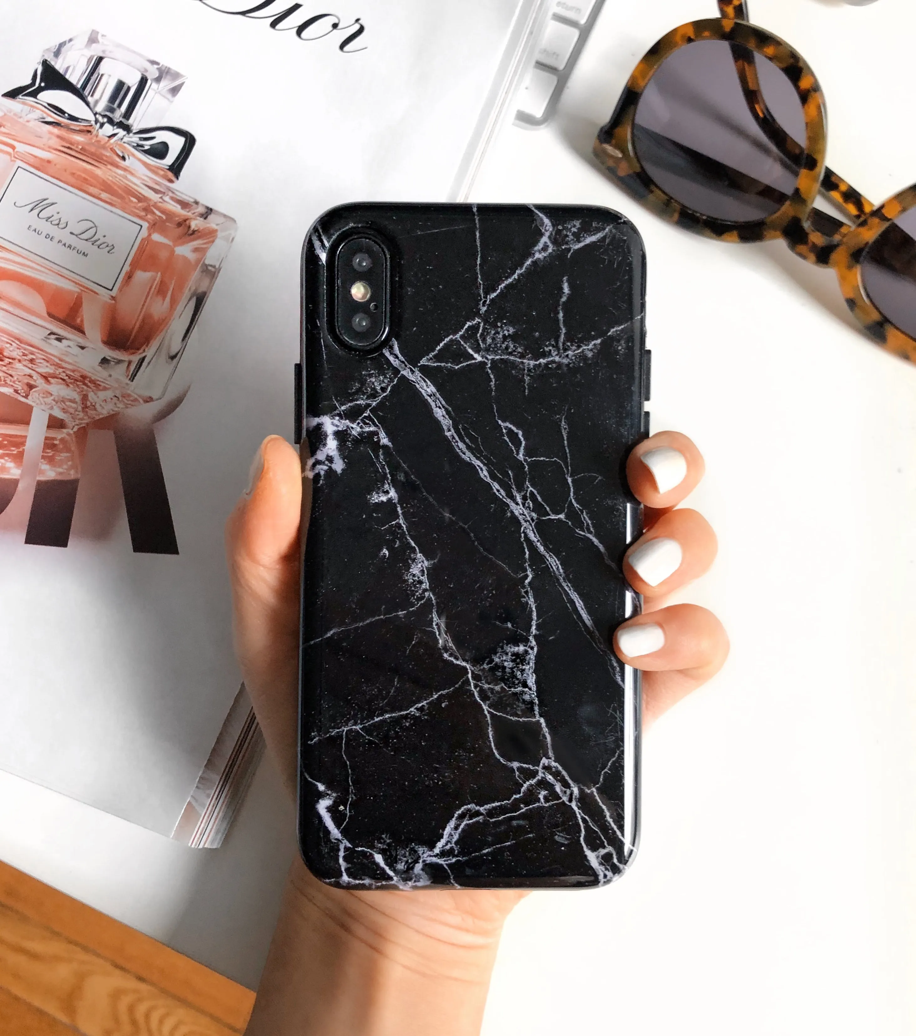 Black Marble iPhone Case