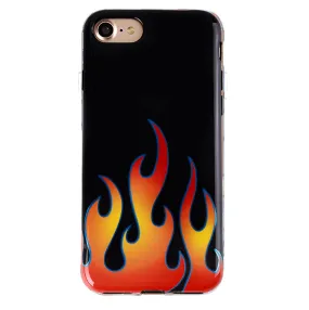 Blue Chrome Flames iPhone Case