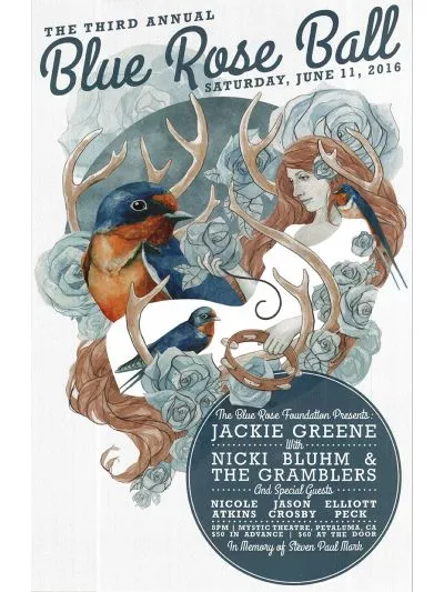 Blue Rose Ball 2016 Poster by Stanley Mouse