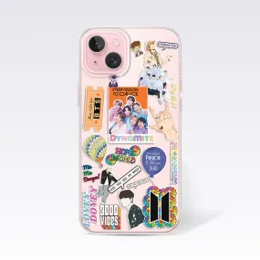 BTS Cute Sticker Pattern-2 Clear Silicon Cover