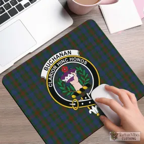 Buchanan Hunting Tartan Mouse Pad with Family Crest