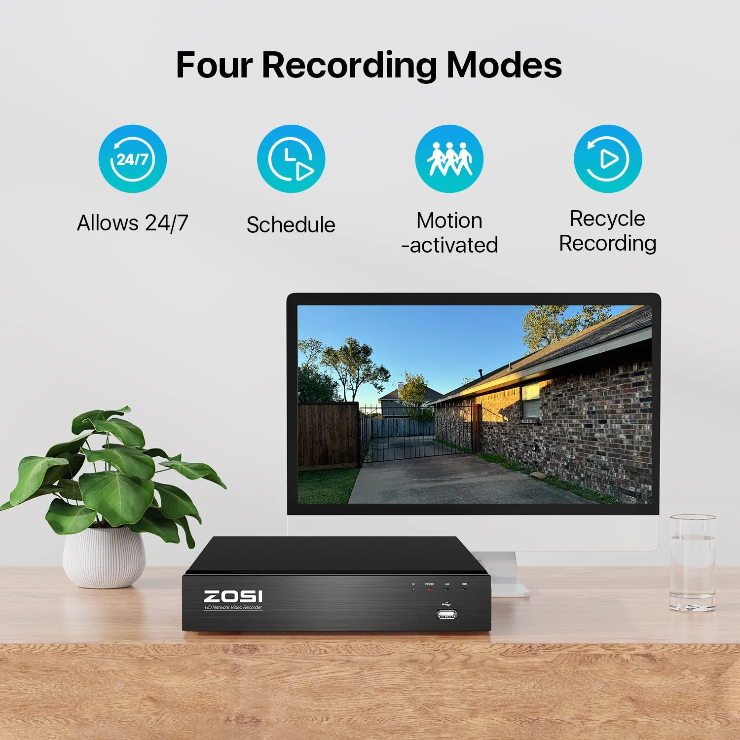 C429 5MP Security System   Up to 8 Cameras   4K 8CH PoE NVR   2TB Hard Drive