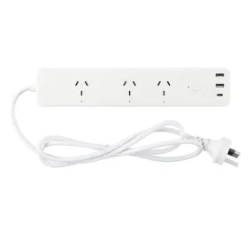 Cannes Smart WiFi Powerboard with USB-A and USB-C Chargers in White