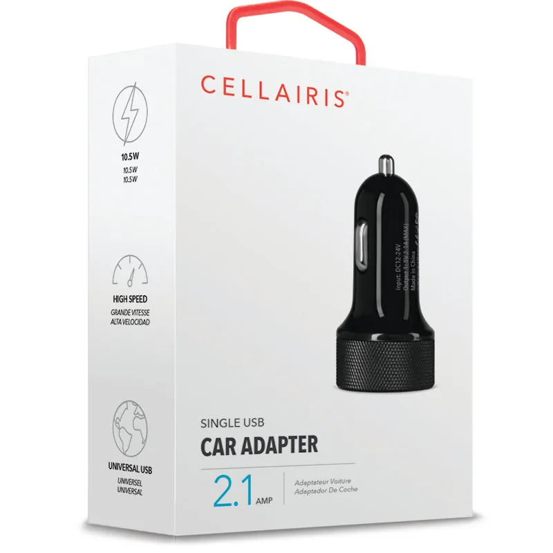 Car Charger - Single USB-A 2.1A 18W Black Car Adapters