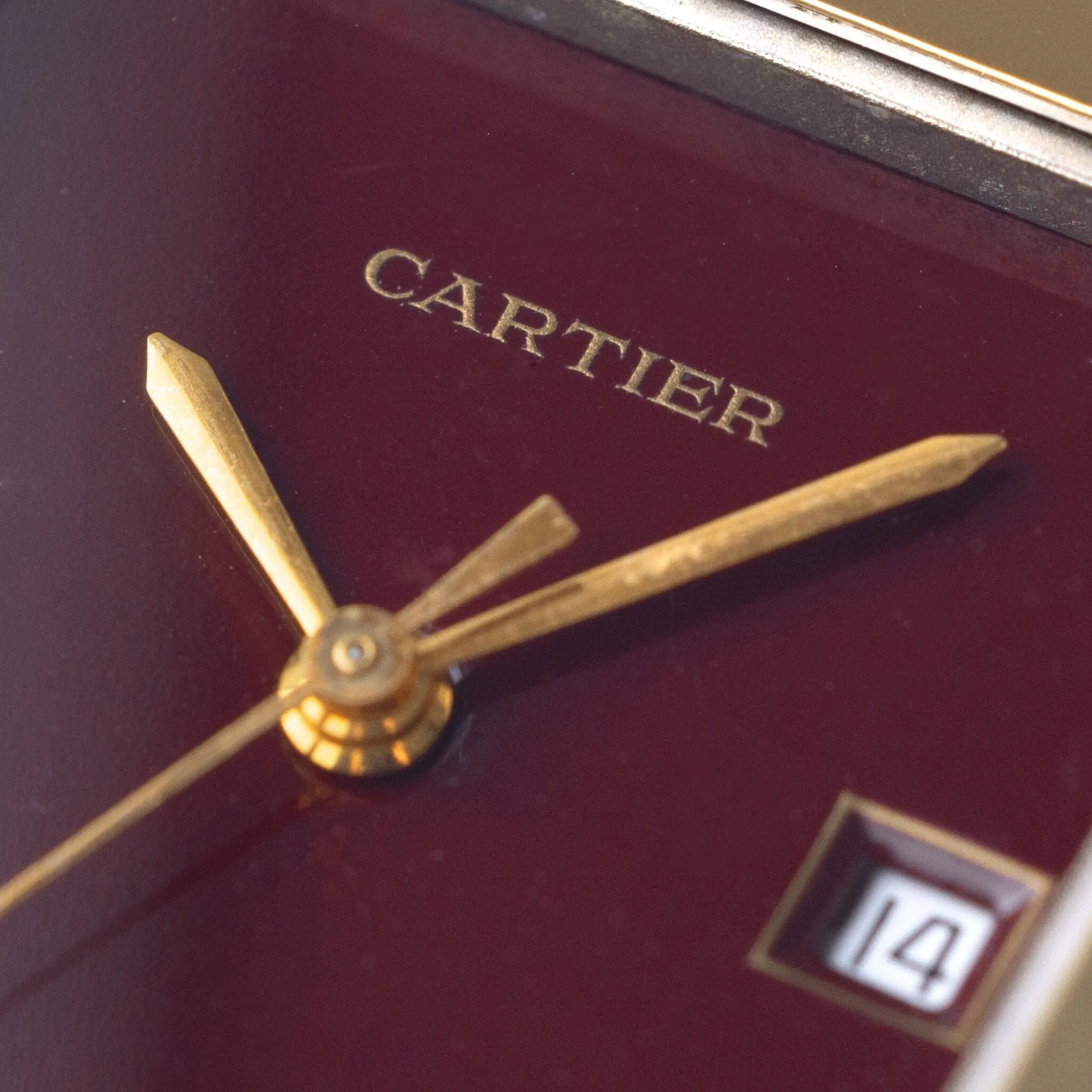 Cartier Santos 2961 Steel and Gold with Burgundy Dial