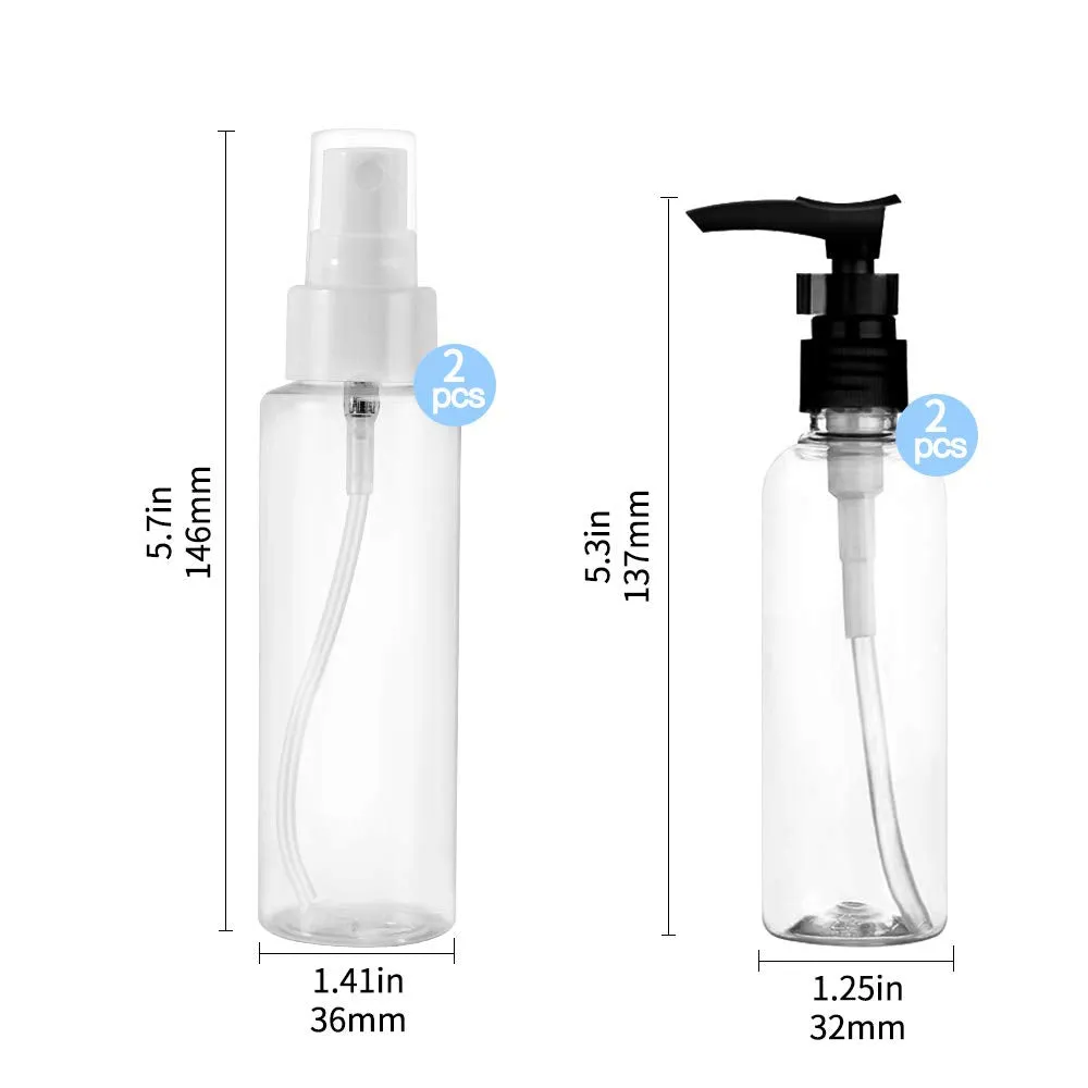 Cehomi 4Pcs Spray Bottles | Plastic Clear Small Travel Bottles