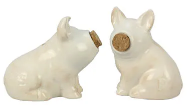 Ceramic Pig Salt and Pepper Shaker Set