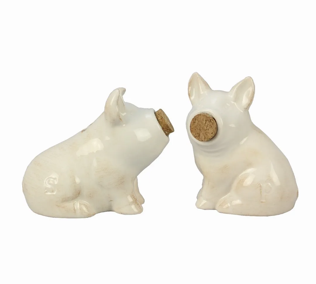 Ceramic Pig Salt and Pepper Shaker Set