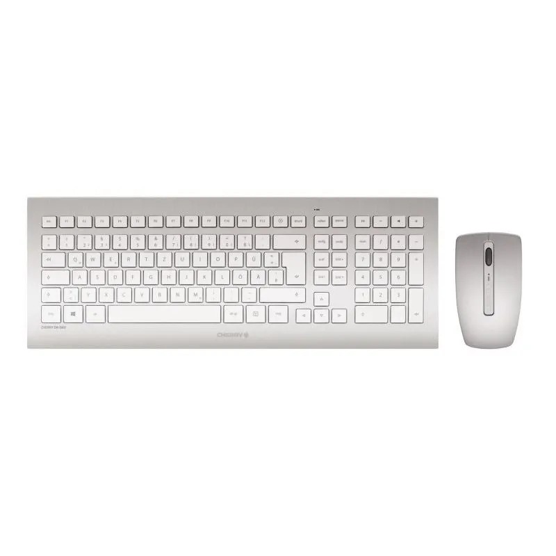 Cherry Dw 8000 Keyboard Mouse Included Universal Rf Wireless Qwerty Us English Silver, White