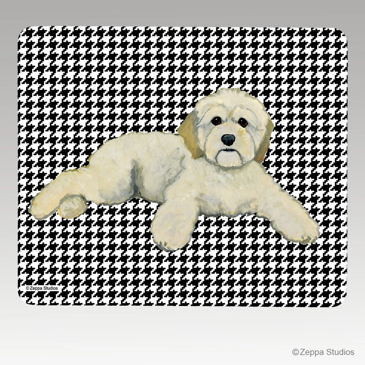 Cockapoo Houndstooth Mouse Pad