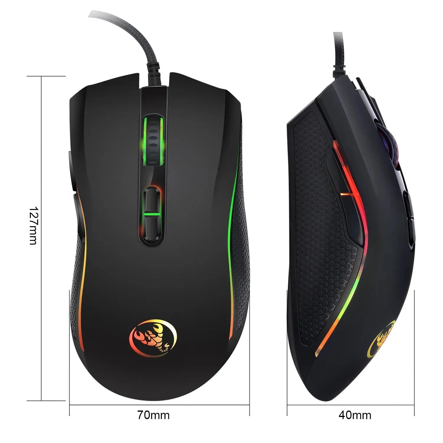 Colorful luminous gaming mouse