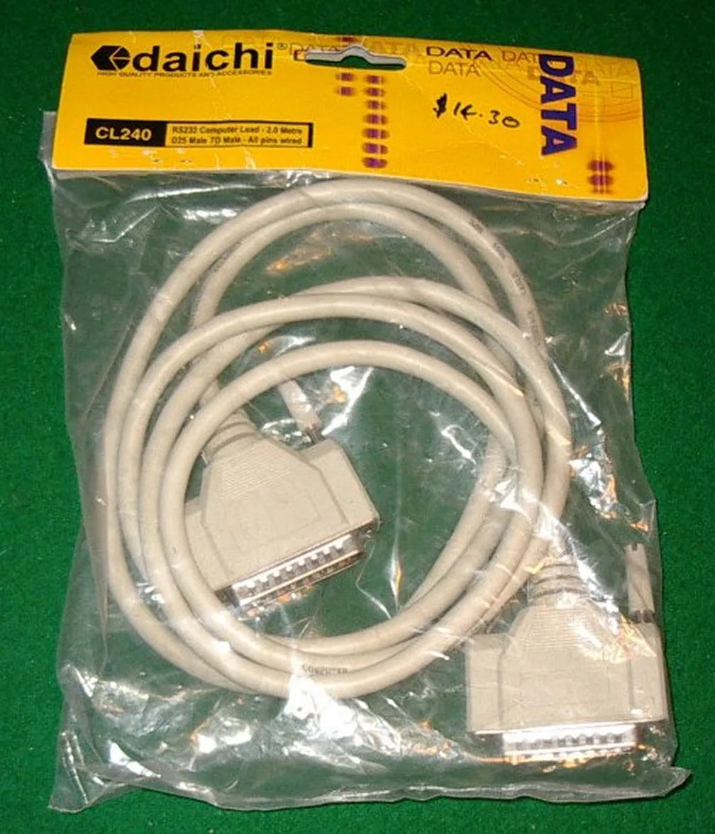 Computer Lead - DB25 Male to DB25 Male Serial Cable - 1.8mtr - Part # CL240