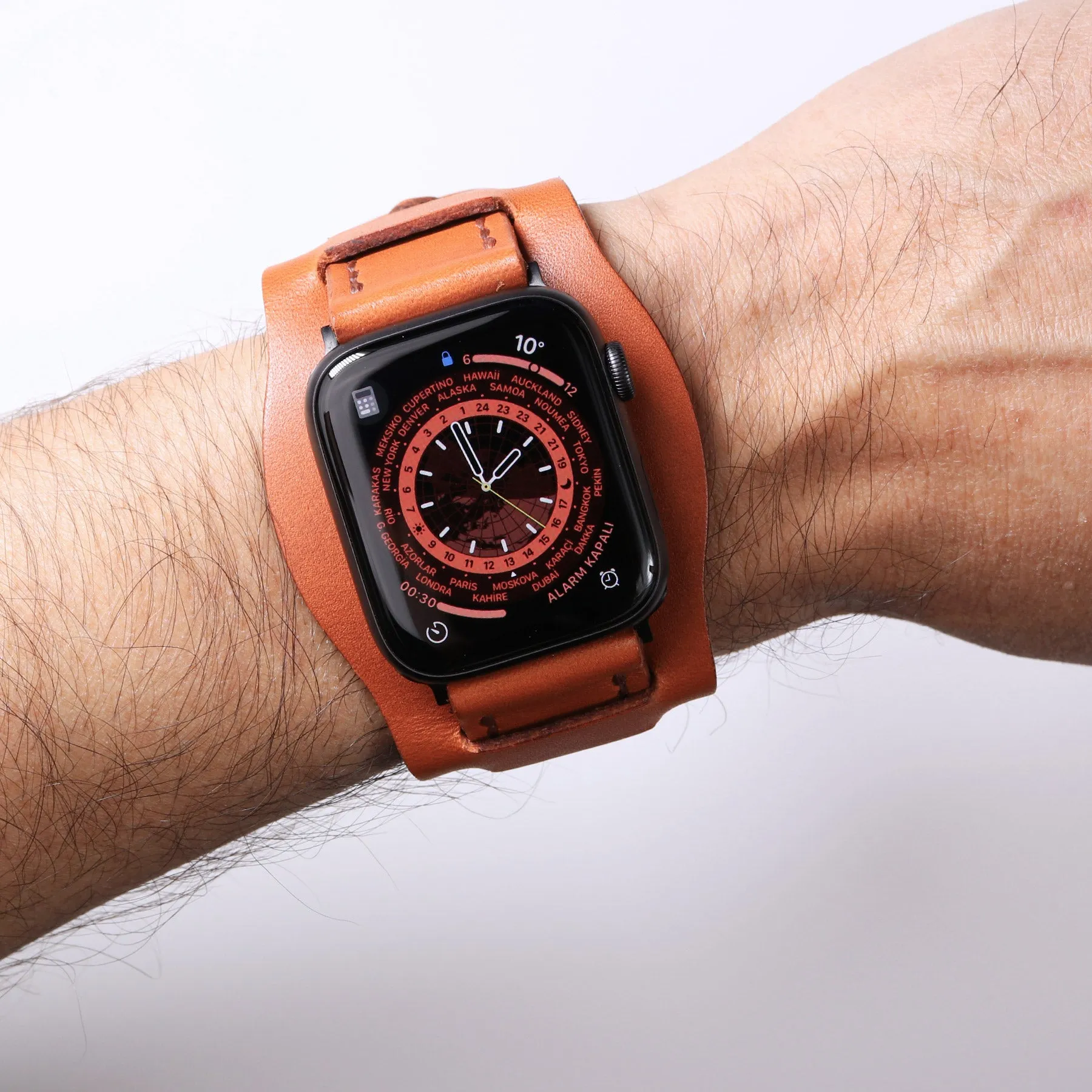 Custom Made Apple Watch Bund Strap - Cognac