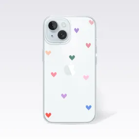 Cute FilledClear Heart-Filled Heart Clear Silicon Cover