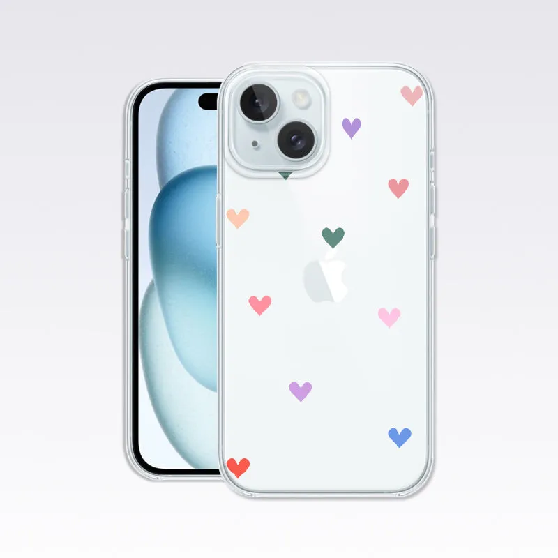 Cute FilledClear Heart-Filled Heart Clear Silicon Cover