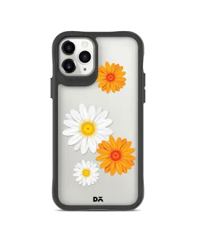 DailyObjects Clear Painted Flowers Black Hybrid Clear Case Cover For iPhone 11 Pro Max