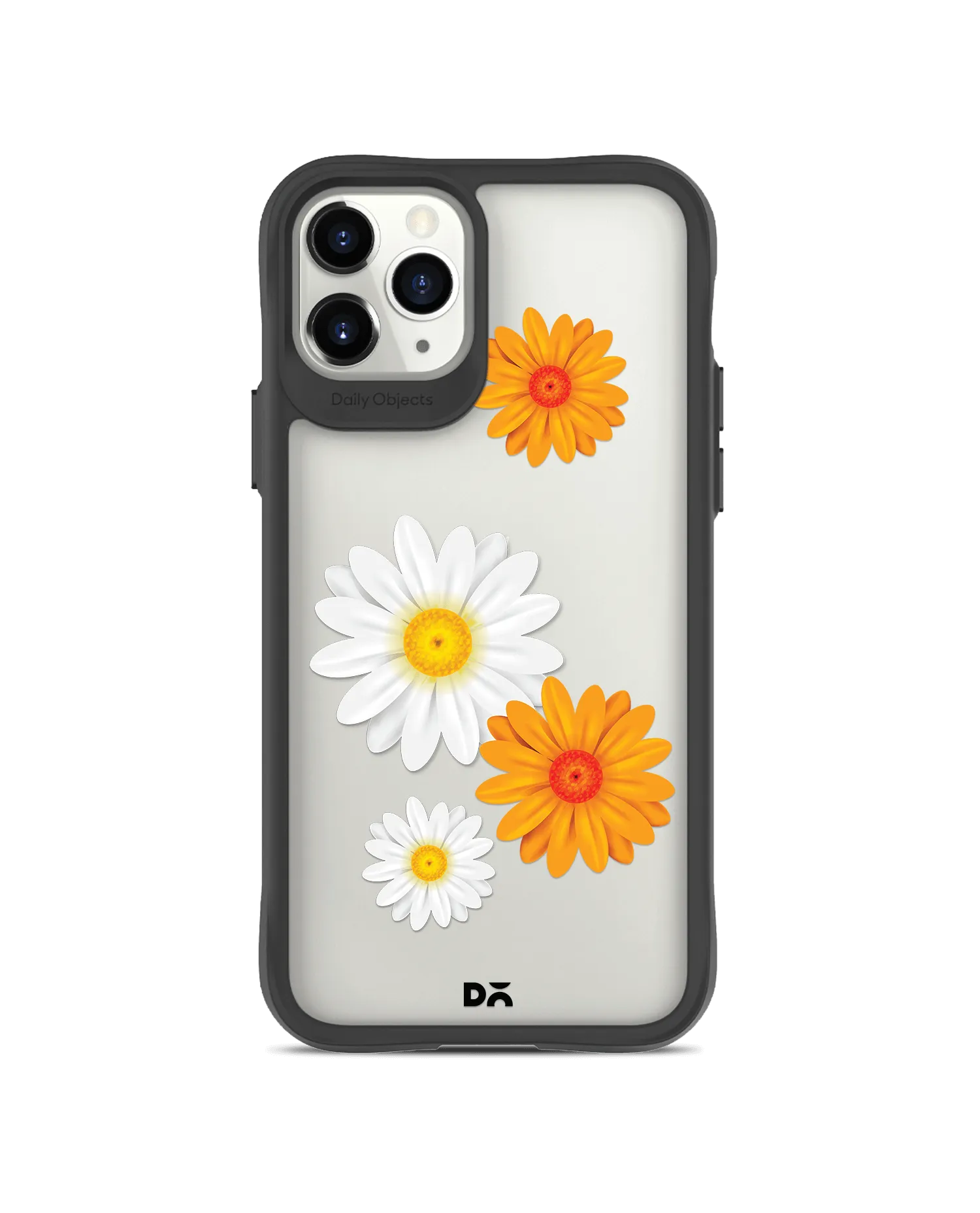 DailyObjects Clear Painted Flowers Black Hybrid Clear Case Cover For iPhone 11 Pro Max