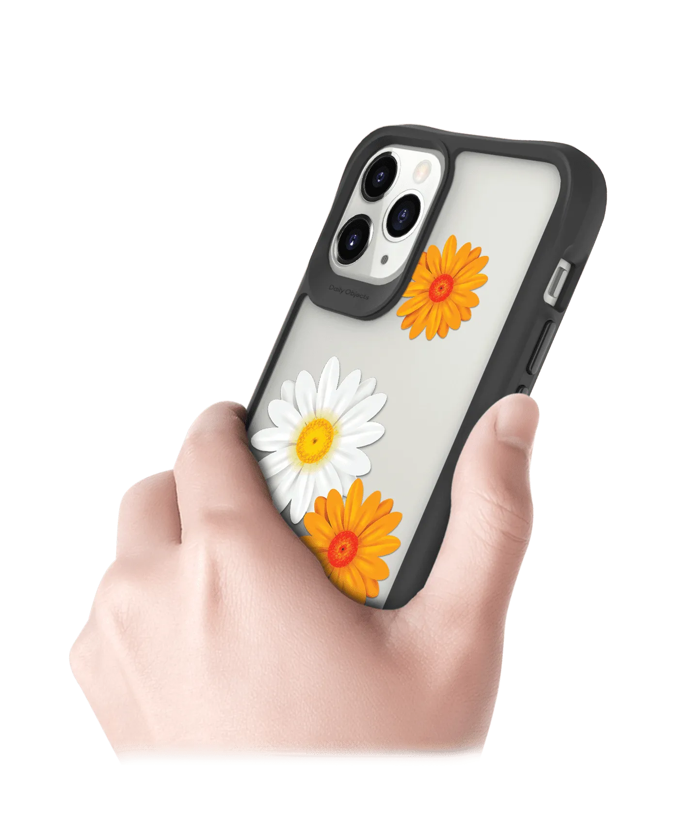 DailyObjects Clear Painted Flowers Black Hybrid Clear Case Cover For iPhone 11 Pro Max